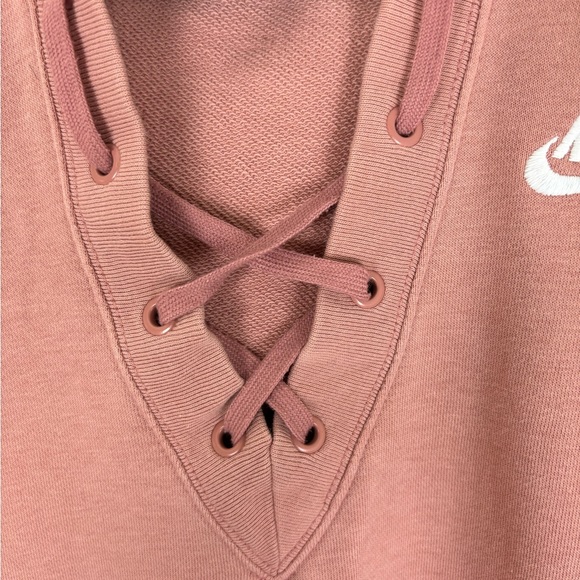 Nike Sportswear Lace Up Vneck Hoodie Pullover Loose Relaxed Oversized Fit XXL - Picture 5 of 10